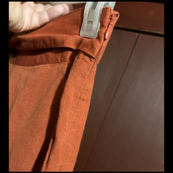 NWOT Urban Outfitters Linen Tie Front Wide Leg Cropped Pants Rust Orange Size M - Picture 7 of 15